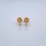 Stud Earrings Cross Silhouette 0.7gr / 18K Gold &