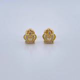 Stud Earrings Crown 1.15gr / 18K Gold &