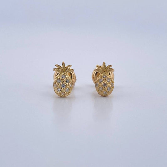 Pineapple Stud Earrings 1.05gr / 18K Gold &