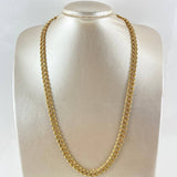 Cuban Links Thick 46.7gr / 60cm / 8mm Lobster Claw Box White Zirconia 18K Yellow Gold