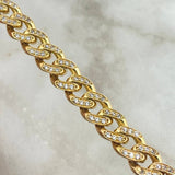 Cuban Links Thick 46.7gr / 60cm / 8mm Lobster Claw Box White Zirconia 18K Yellow Gold