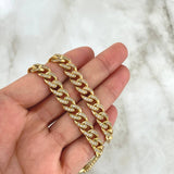 Cuban Links Thick 46.7gr / 60cm / 8mm Lobster Claw Box White Zirconia 18K Yellow Gold
