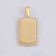 Oval Rectangular Plate Pendant 2.5gr / 1 in / 18K Yellow Gold *