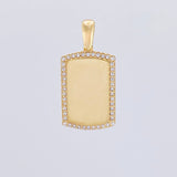 Oval Rectangular Plate Pendant 2.5gr / 1 in / 18K Yellow Gold *
