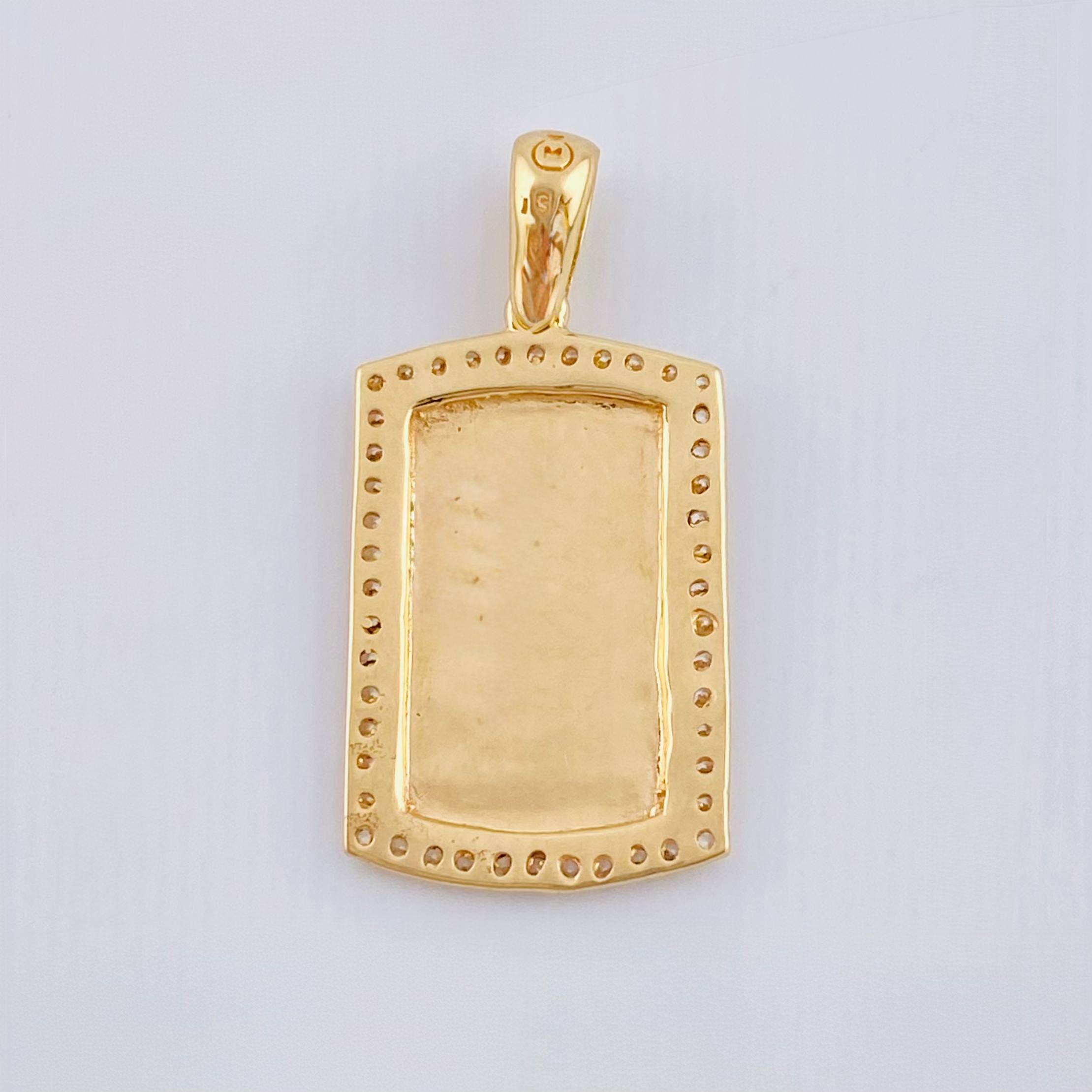 Oval Rectangular Plate Pendant 2.5gr / 1 in / 18K Yellow Gold *