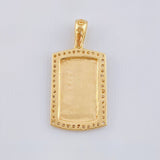 Oval Rectangular Plate Pendant 2.5gr / 1 in / 18K Yellow Gold *