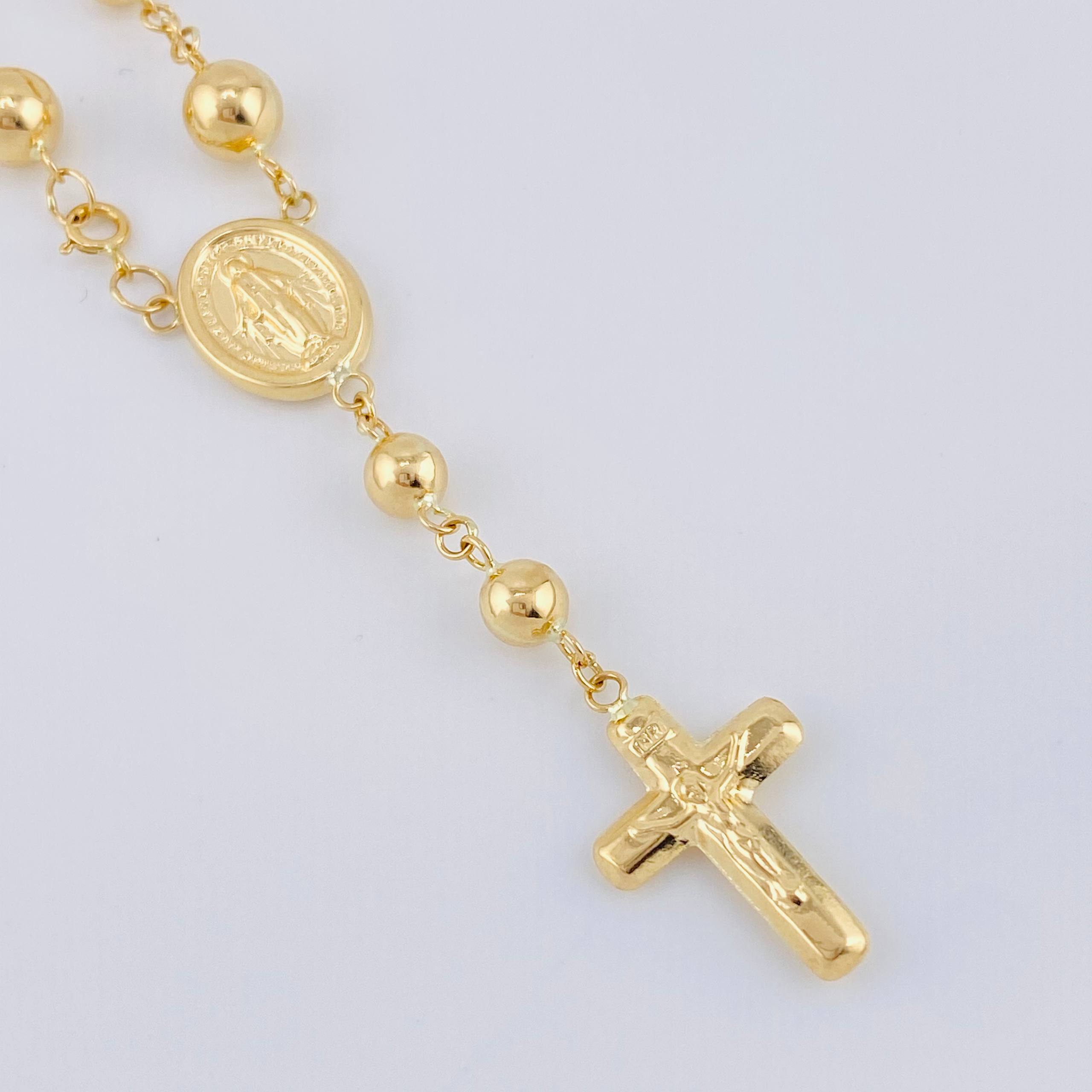 Pulso Denario Virgen Milagrosa 4.45gr / 7 1/4 in / 5mm Oro Amarillo 18K
