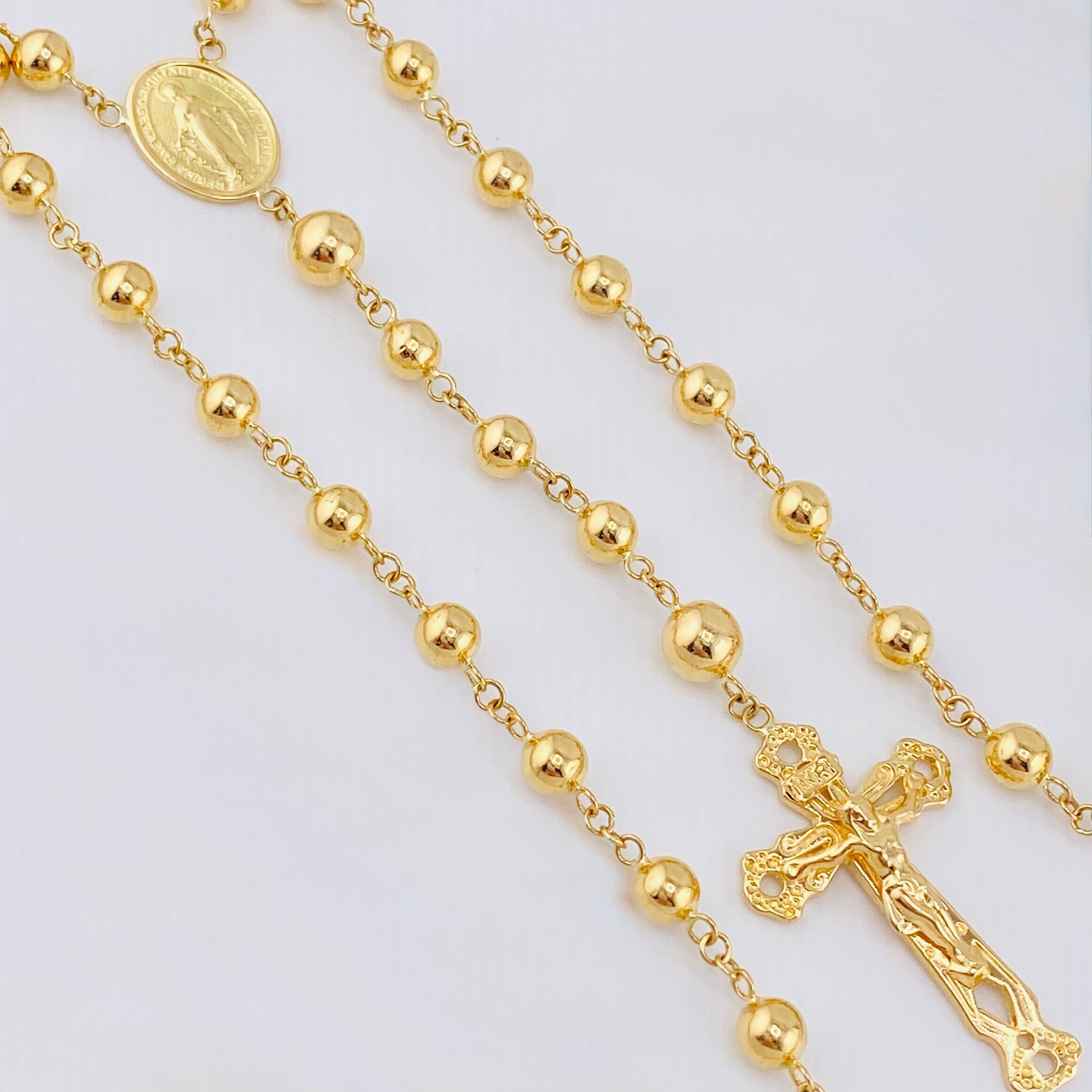Rosario Virgen Milagrosa 14.65gr / 27 1/2 in / 4.8mm Oro Amarillo 18K *