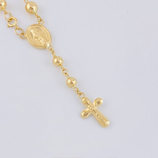 Miraculous Virgin Rosary Anklet 5.1gr / 8 3/4 in / 4.65mm 18K Yellow Gold