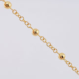 Tobillera Denario Virgen Milagrosa Cruz Cristo 4.15gr / 10 in / 4mm - 5mm Oro Amarillo 18K ©