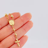 Tobillera Denario Virgen Milagrosa 5.1gr / 8 3/4 in / 4.65mm Oro Amarillo 18K