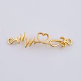 Herraje Corazon Electrocardiograma 0.8gr / 1 1/4 in / Oro Amarillo 18K
