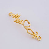 Herraje Corazon Electrocardiograma 0.8gr / 1 1/4 in / Oro Amarillo 18K