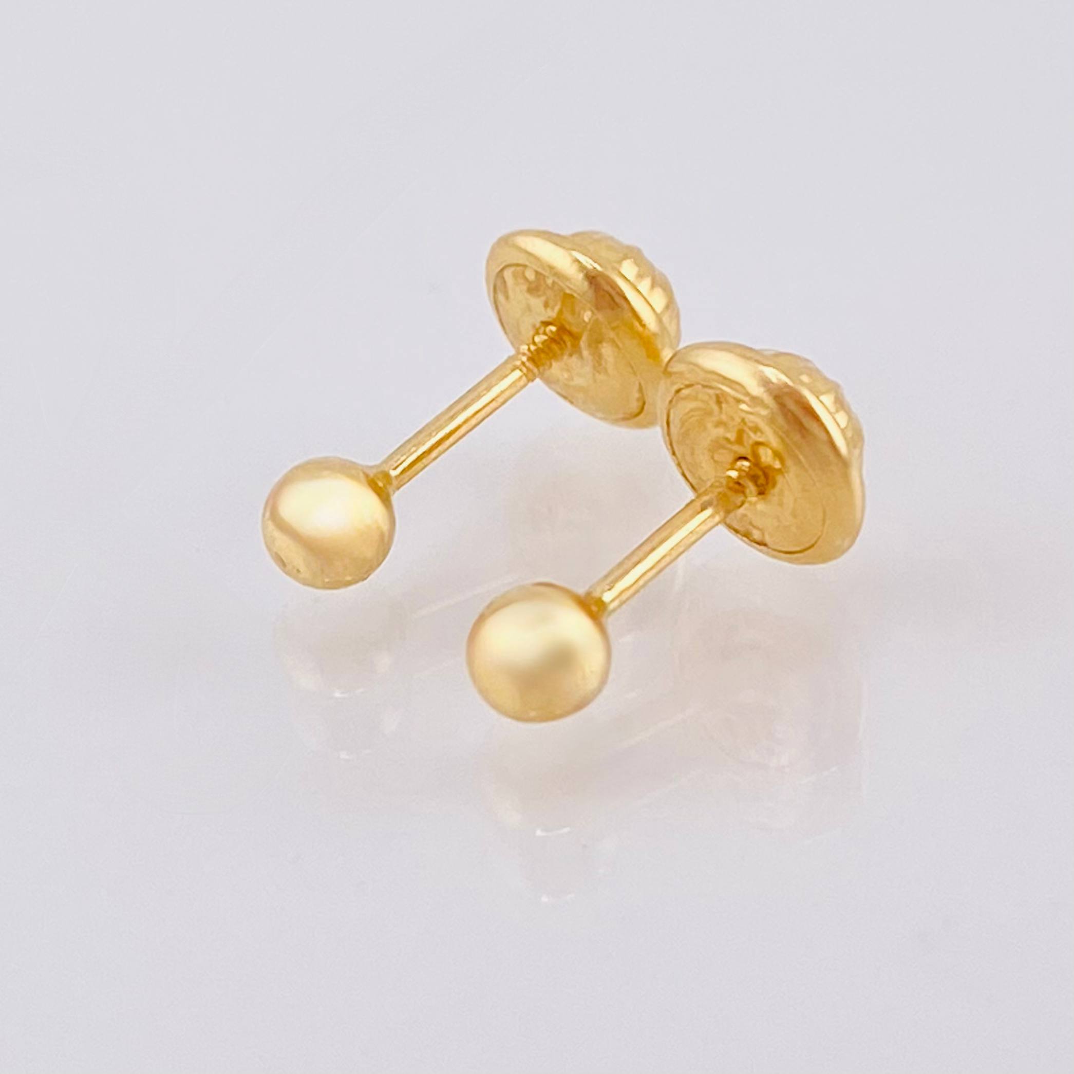 Topos Bola Lisa 0.4g / in / 3mm Oro Amarillo 18K