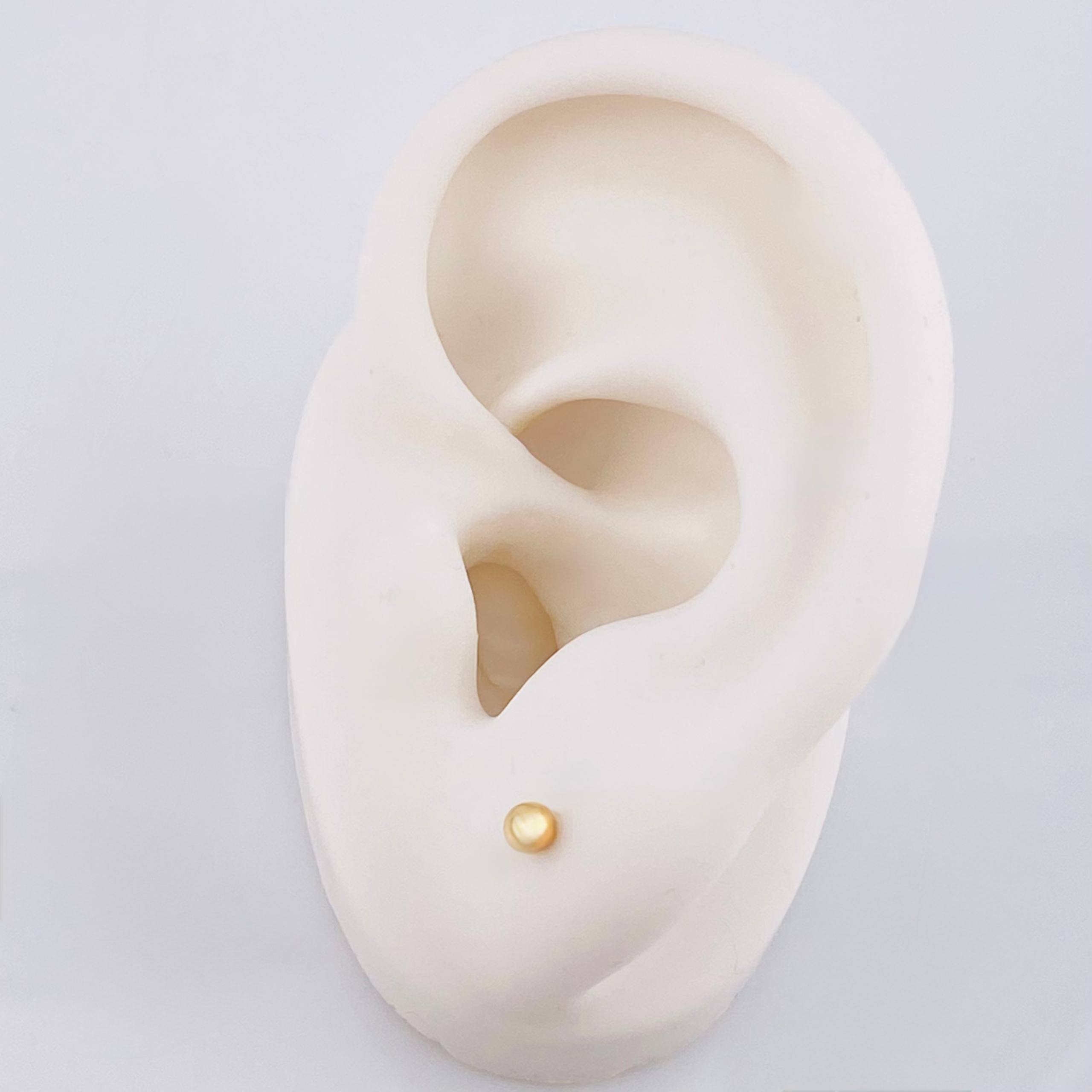 Topos Bola Lisa 0.35g / in / 3mm Oro Amarillo 18K
