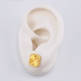 Golden Clover Stud Earrings 3.2gr / 1/2 in / 18K Spanish National Yellow Gold ©