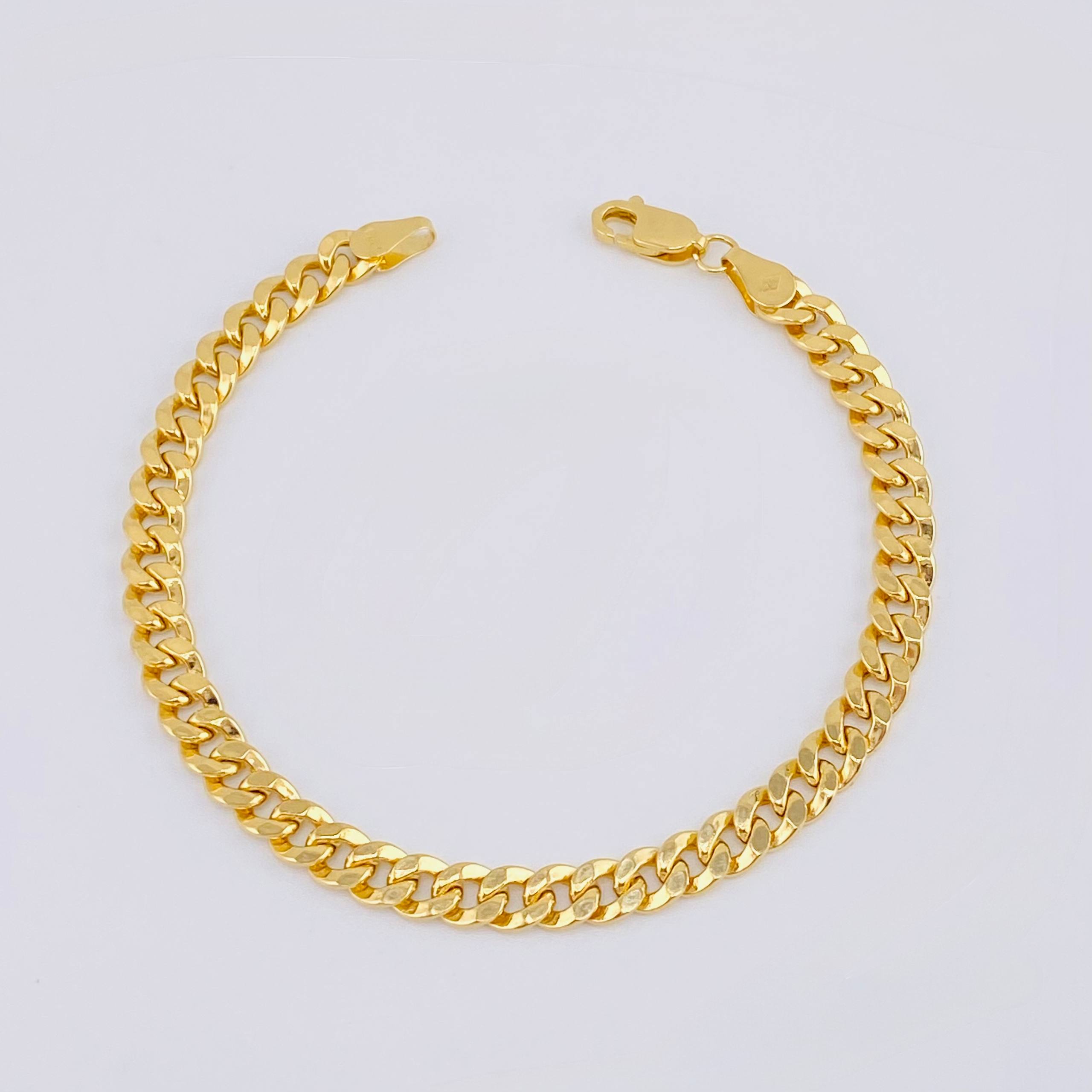 Pulso Cubano 3.9g / 8 in / 5mm Oro Amarillo 18K