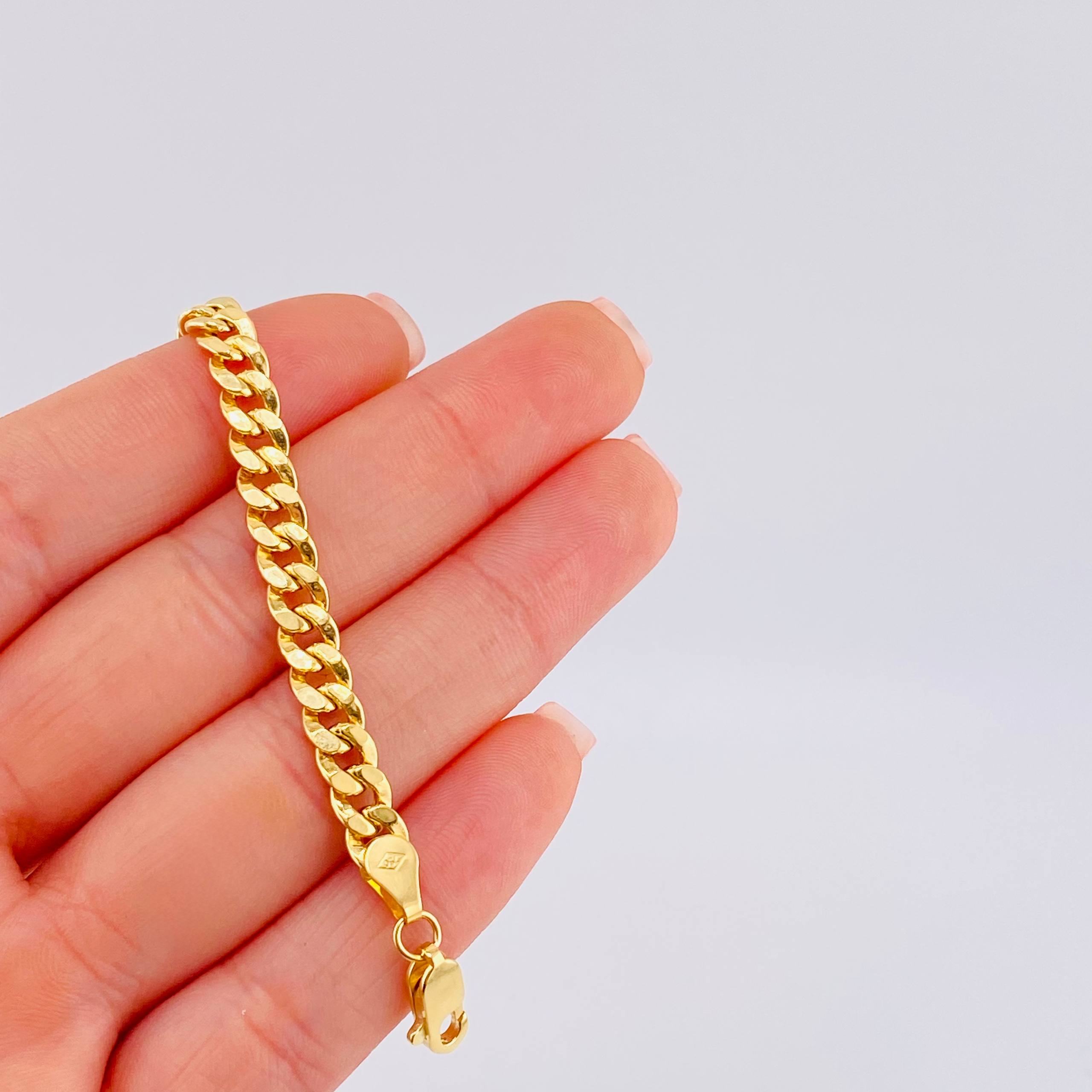 Pulso Cubano 3.9g / 8 in / 5mm Oro Amarillo 18K