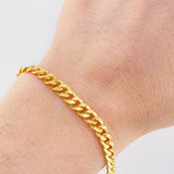 Pulso Cubano 3.95g / 8 in / 5.1mm Oro Amarillo 18K
