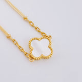 Pulsera Beige Trebol Blanco Cajón 3gr / Oro Amarillo Nac.Esp. 18K ©