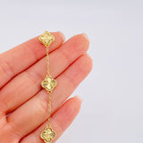 Pulso Trebol Dorado 5.9gr / 7 3/4 in / 1.4mm Oro Amarillo Nac.Esp. 18K *