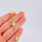 Pulso Trebol Dorado 4.5gr / 7 in / 1.4mm Oro Amarillo Nac.Esp. 18K *