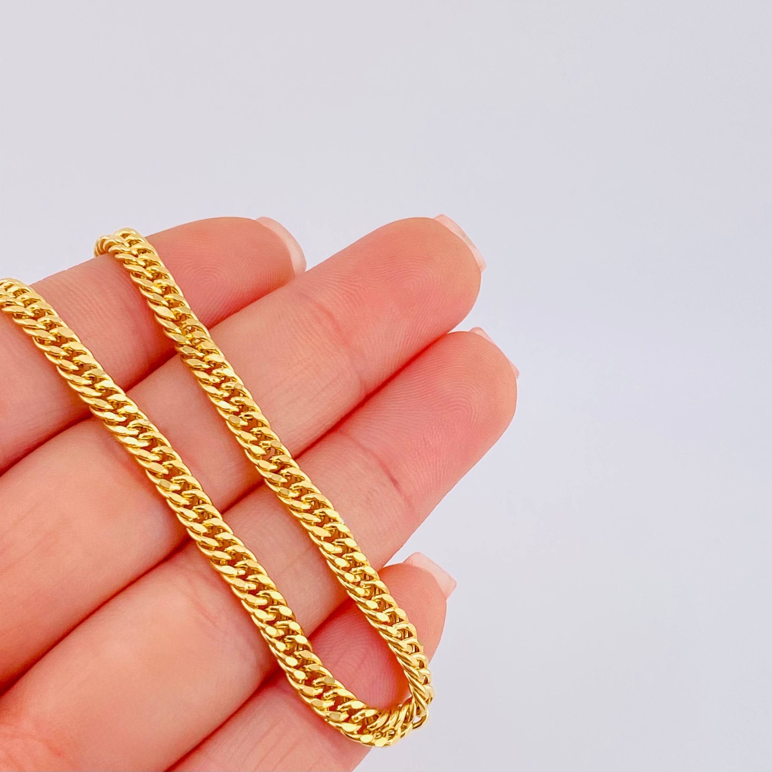 Cadena Cubana Reticulada 13.75gr / 23 1/2 in / 4mm Oro Amarillo +3 18K *