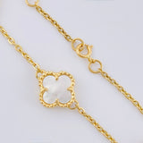 Pulso Trebol Blanco 4.15gr / 7 in / 1.5mm Oro Amarillo Nac.Esp. 18K