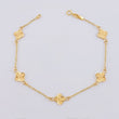 Pulso Trebol Diamantado 2.4gr / 7 3/4 in / 1.4mm Oro Amarillo 18K