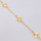 Pulso Trebol Diamantado 2.4gr / 7 3/4 in / 1.4mm Oro Amarillo 18K