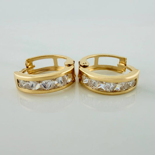 Candongas Carril 1.7gr / 1/2 in / Oro Amarillo 18K $