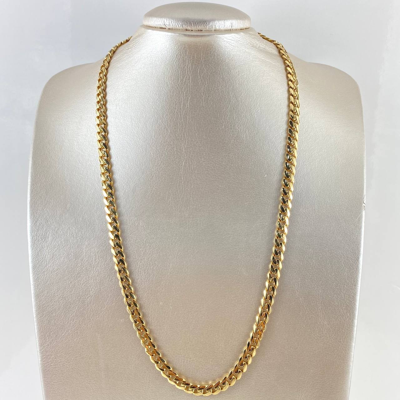Cuban Links 34.8gr / 60cm / 6mm Lobster Claw Box White Zirconia Yellow Gold 18K ©