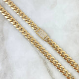 Cuban Links 34.8gr / 60cm / 6mm Lobster Claw Box White Zirconia Yellow Gold 18K ©
