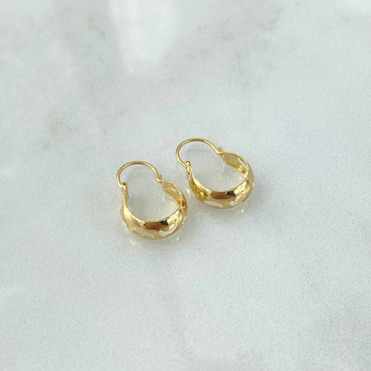 Hoop Earrings Ash Lunas 0.75gr / 1.6cm / Polished 18K Yellow Gold ©
