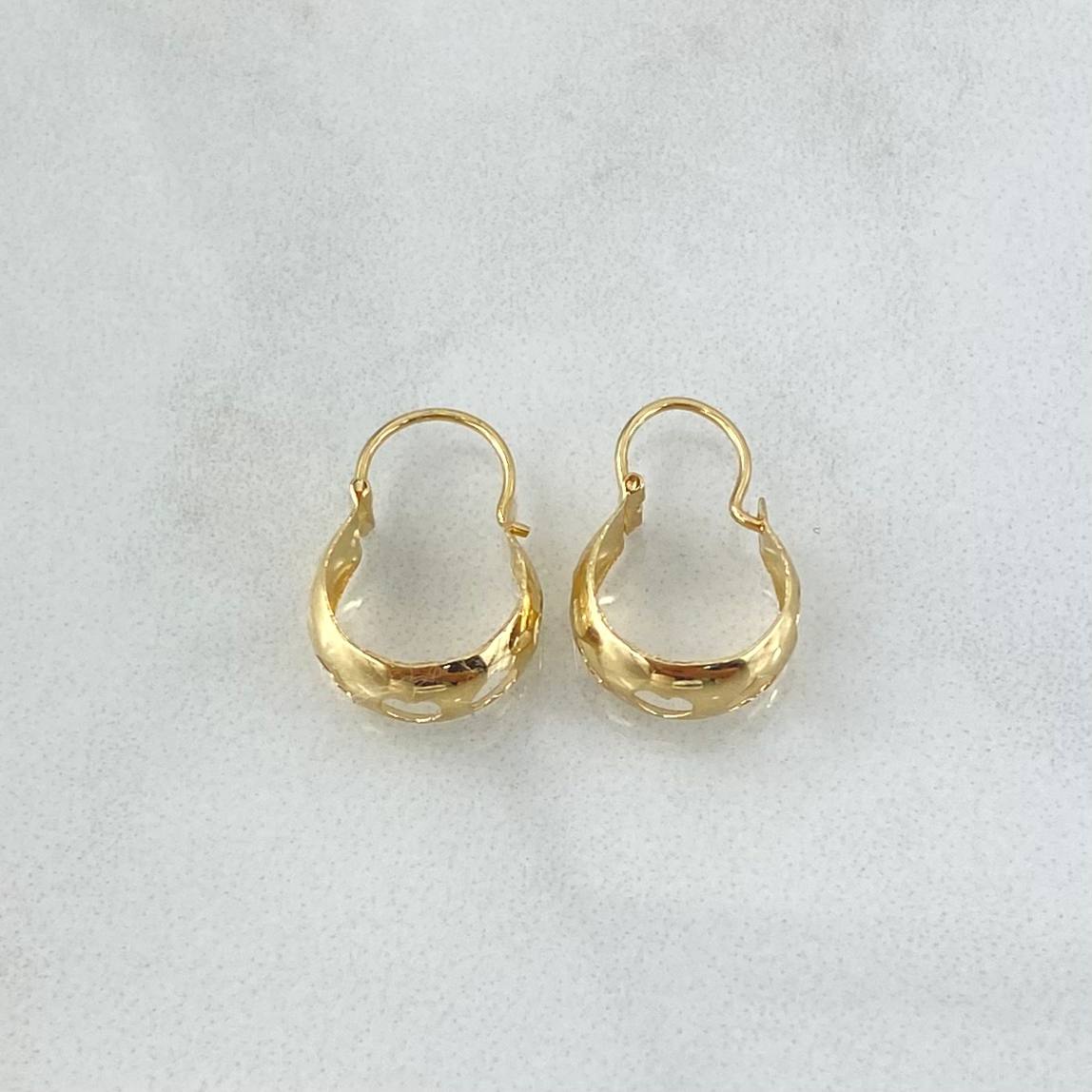 Hoop Earrings Ash Hearts 0.75gr / 1.6cm / Polished 18K Yellow Gold