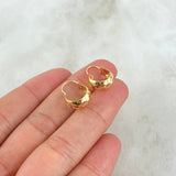 Hoop Earrings Ash Hearts 0.75gr / 1.6cm / Polished 18K Yellow Gold