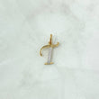 Pendant Letter T Silhouette 0.55gr / 1.5cm / White Zircons 18K Yellow Gold