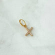 Pendant Letter X 0.5gr / 1.5cm / White Zircons Yellow White Gold 18K