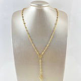 Miraculous Virgin Rosary 17.3gr / 62.5cm / 5mm- 4mm Beads- Diamond Cut Cross Christ Edged White Zirconia Three 18K Golds