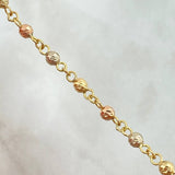 Miraculous Virgin Rosary 17.3gr / 62.5cm / 5mm- 4mm Beads- Diamond Cut Cross Christ Edged White Zirconia Three 18K Golds
