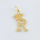 Pendant Crown Letter R 1.9gr / 1.0in / 18K Gold