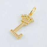 Dije Corona Letra L 1.5gr / 2.5cm / Oro Amarillo 18K