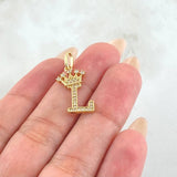 Dije Corona Letra L 1.5gr / 2.5cm / Oro Amarillo 18K