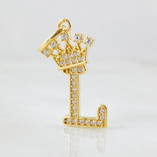Dije Corona Letra L 1.5gr / 2.5cm / Oro Amarillo 18K
