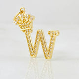 Dije Corona Letra W 2.4g / 1 in Oro Amarillo 18K