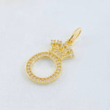 Dije Corona Letra O 1.7g / 1 in Oro Amarillo 18K