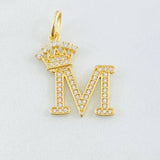 Pendant Crown Letter M 2.35gr / 1.0in / 18K Gold