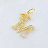 Pendant Crown Letter M 2.35gr / 1.0in / 18K Gold