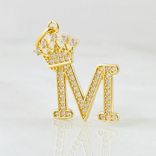 Pendant Crown Letter M 2.35gr / 1.0in / 18K Gold
