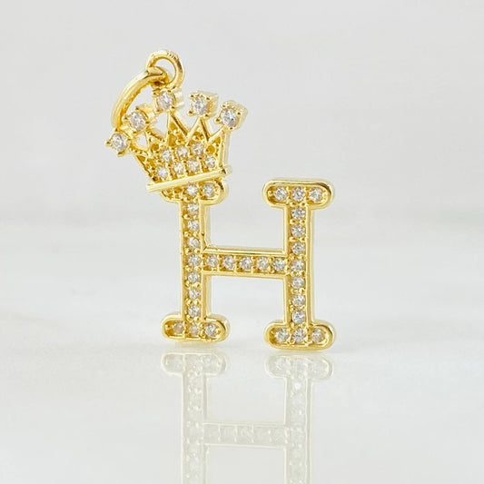Pendant Crown Letter H 2.15 g / 1 in 18K Yellow Gold